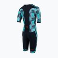 Combinezon de triathlon pentru bărbați ZONE3 Activate+ Short Sleeve Trisuit tribal rush/black/khaki 2