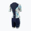 Combinezon de triathlon pentru femei ZONE3 Activate+ Short Sleeve Trisuit sand storm/navy/sand 2