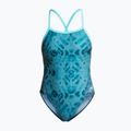 Costum de baie întreg pentru femei ZONE3 Strap Back teal tie dye