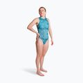 Costum de baie întreg pentru femei ZONE3 High Neck Costume teal tie dye 4