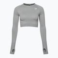 Tricou cu mânecă lungă de antrenament pentru femei Gymshark Vital Seamless Crop Top gri deschis 5