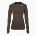 Tricou de antrenament pentru femei cu mânecă lungă Gymshark Vital Seamless Top maro/alb 6