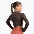 Top cu mânecă lungă pentru femei pentru antrenament Gymshark Vital Seamless Crop Top penny brown marl 3