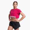 Gymshark Training Fraction Crop Top pentru femei roz lava