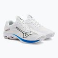 Pantofi de volei pentru bărbați Mizuno Wave Lightning Z7 alb netăiat/albastru de lună/albastru de pace 5