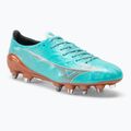 Cizme de fotbal pentru bărbați Mizuno Alpha JP Mix albastru curacao/snow white/redbsatin