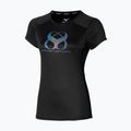 Mizuno Two Loops 8 Tee negru pentru femei