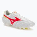 Mizuno Morelia II Elite MD ghete de fotbal pentru bărbați alb/flery coral2/bolt2
