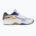 Pantofi de volei pentru bărbați Mizuno Thunder Blade Z alb / panglică albastră / aur mp 2