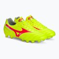 Încălțăminte de fotbal pentru bărbați Mizuno Morelia II Pro MD safety yellow/fiery coral 2/galaxy silver 4
