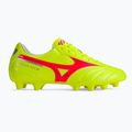 Încălțăminte de fotbal pentru bărbați Mizuno Morelia II Club MD safety yellow/fiery coral 2/galaxy silver 2