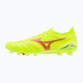 Încălțăminte de fotbal pentru bărbați Mizuno Morelia Neo IV Β Elite MD safety yellow/fiery coral 2/galaxy silver 3