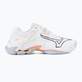 Încălțăminte de volei pentru femei Mizuno Wave Lightning Z8 white/navy peony/peach parfait 2