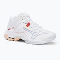 Încălțăminte de volei pentru femei Mizuno Wave Lightning Z8 Mid white/aleutian/cloud pink