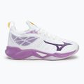 Încălțăminte de volei pentru femei Mizuno Wave Dimension white/patrician purple/quince 2