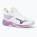 Încălțăminte de volei pentru femei Mizuno Wave Dimension Mid white/patrician purple/quince