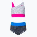 Costum de baie din două piese pentru copii Nike Water Dots Asymmetrical alb și negru NESSC725-001