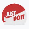 Șapcă de înot Nike Jdi Slogan roșu și alb NESS9164-613