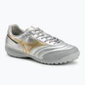 Încălțăminte de fotbal pentru bărbați Mizuno Morelia Sala Pro TF galaxy silver/gold/gold