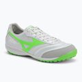 Încălțăminte de fotbal pentru bărbați Mizuno Morelia Sala Pro TF white/neon green/galaxy silver