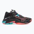Încălțăminte de volei Mizuno Wave Lightning Z8 Mid black/neon flame/peacock blue 2