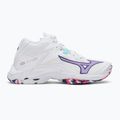 Pantofi de volei pentru femei Mizuno Wave Lightning Z8 Mid albi/violet indigo/camelliaros 2