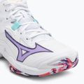 Pantofi de volei pentru femei Mizuno Wave Lightning Z8 Mid albi/violet indigo/camelliaros 7