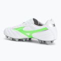Încălțăminte de fotbal pentru bărbați Mizuno Morelia II Club Md white/neon green/galaxy silver 3