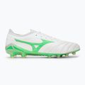Încălțăminte de fotbal pentru bărbați Mizuno Morelia Neo IV β Japan Md white/neon green/cool gray 3c 2