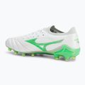 Încălțăminte de fotbal pentru bărbați Mizuno Morelia Neo IV β Japan Md white/neon green/cool gray 3c 3