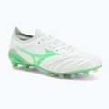 Încălțăminte de fotbal pentru bărbați Mizuno Morelia Neo IV Β Elite MD white/neon green/cool gray 3c