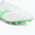 Încălțăminte de fotbal pentru bărbați Mizuno Morelia Neo IV Β Elite MD white/neon green/cool gray 3c 7