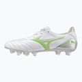 Încălțăminte de fotbal pentru bărbați Mizuno Morelia Neo IV Pro Mix white/neon green/cool gray 3c 8