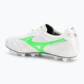 Încălțăminte de fotbal pentru bărbați Mizuno Morelia II Elite Md white/neon green/galaxy silver 3