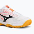 Încălțăminte de tenis pentru copii Mizuno Break Shot 5 Jr CC white/calypso coral/citrus 7