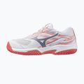 Încălțăminte de tenis pentru copii Mizuno Break Shot 5 Jr CC white/blue granite/calypso coral 8