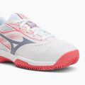 Încălțăminte de tenis pentru copii Mizuno Break Shot 5 Jr CC white/blue granite/calypso coral 7