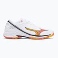 Încălțăminte de badminton Mizuno Wave Claw 3 white/citrus/calypso coral 2