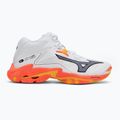 Încălțăminte de voleiMizuno Wave Lightning Z8 Mid white/fiery coral 2/citrus 2