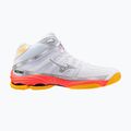 Încălțăminte de volei Mizuno Wave Voltage 2 Mid white/fiery coral 2/citrus 2