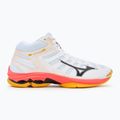 Încălțăminte de volei Mizuno Wave Voltage 2 Mid white/fiery coral 2/citrus 2