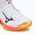 Încălțăminte de volei Mizuno Wave Voltage 2 Mid white/fiery coral 2/citrus 7