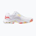Încălțăminte de volei pentru femei Mizuno Wave Lightning Z8 white/calypso coral/pale banan 2