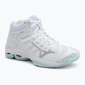 Încălțăminte de volei pentru femei Mizuno Wave Voltage 2 Mid white/blue tint