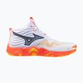 Încălțăminte de volei Mizuno Wave Momentum Elite Mid white/fiery coral 2/citrus 8