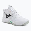 Încălțăminte de volei Mizuno Wave Momentum Pro Mid white/black/frozen emerald