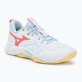 Încălțăminte de volei pentru femei Mizuno Wave Momentum Pro white/calypso coral/pale banan
