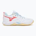 Încălțăminte de volei pentru femei Mizuno Wave Momentum Pro white/calypso coral/pale banan 2