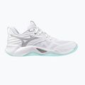 Încălțăminte de volei pentru femei Mizuno Wave Momentum Pro white/blue tint