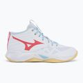 Încălțăminte de volei pentru femei Mizuno Wave Momentum Pro Mid white/calypso coral/pale banan 2